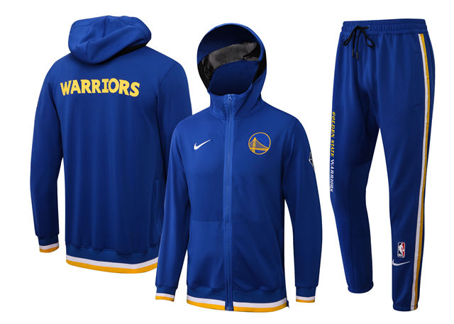 COMPLETO GOLDEN STATE WARRIORS (TUTA CON FELPA CON CAPPUCCIO + PANTALONI DA JOGGING)